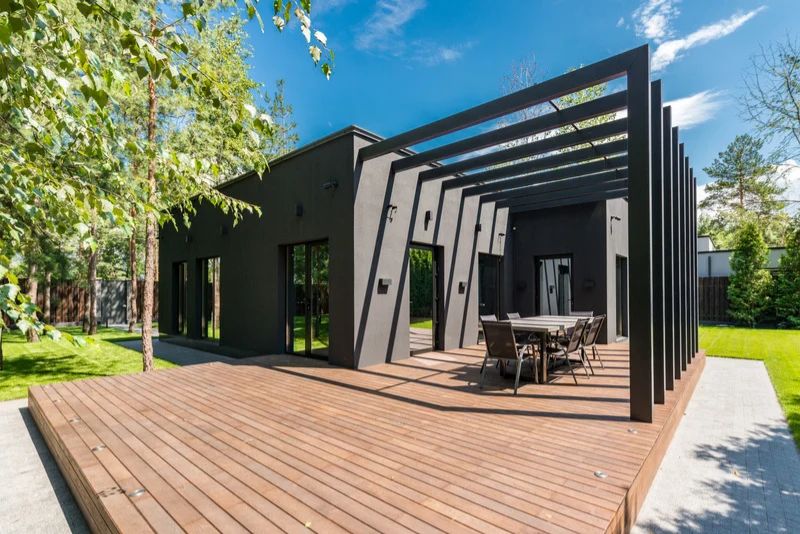 Outdoor entertaining area featuring a custom structure in Wollongong